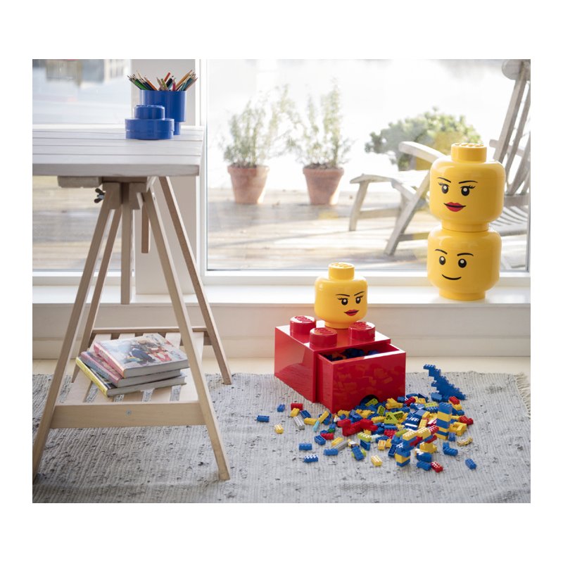 LEGO storage head boy set, yellow, 3 sizes, 3-piece